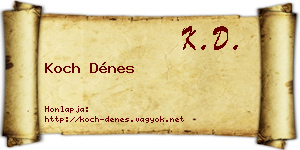 Koch Dénes névjegykártya
